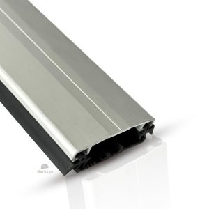 Klemmeprofil med Gummipakninger - Eloksert Aluminium - Sølv/Brun