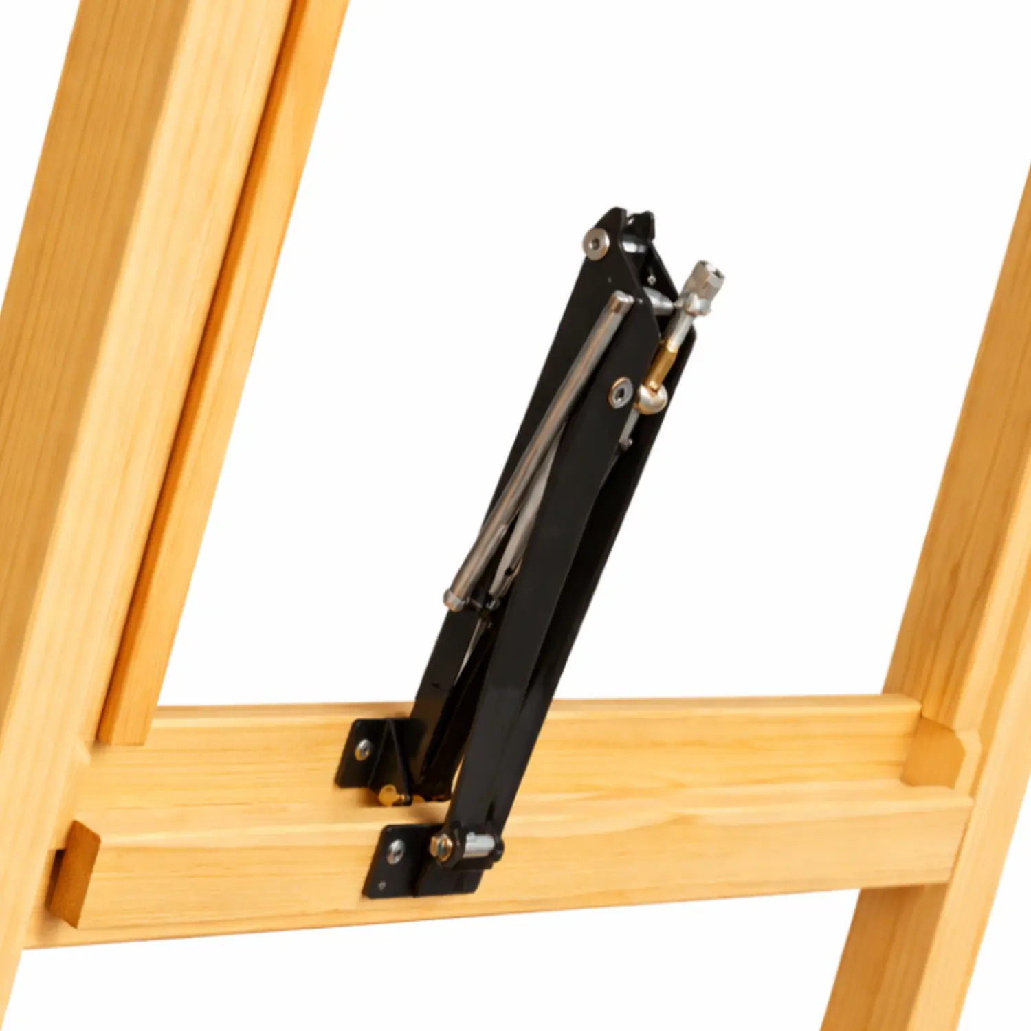 VentaPro automatisk vindusåpner montert på drivhusvindu med treramme