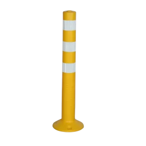 Fleksibel Sperrestolpe med Refleksstriper – 755 mm, Gul