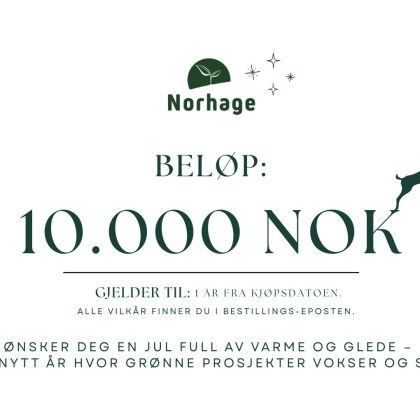 Gavekort på 10000 kroner