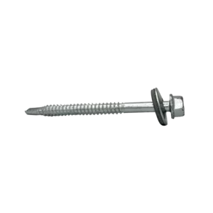 Selvborende skruer for stål med pakning – rustfrie, Hex 5,5 x 70 mm (100 stk)