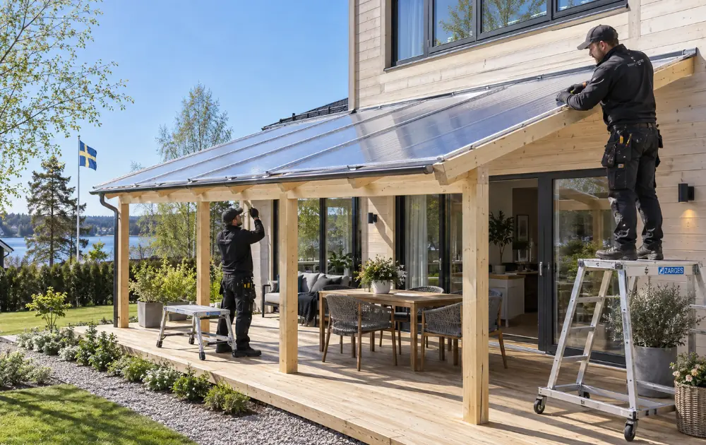 Professionell montering av terrassetak